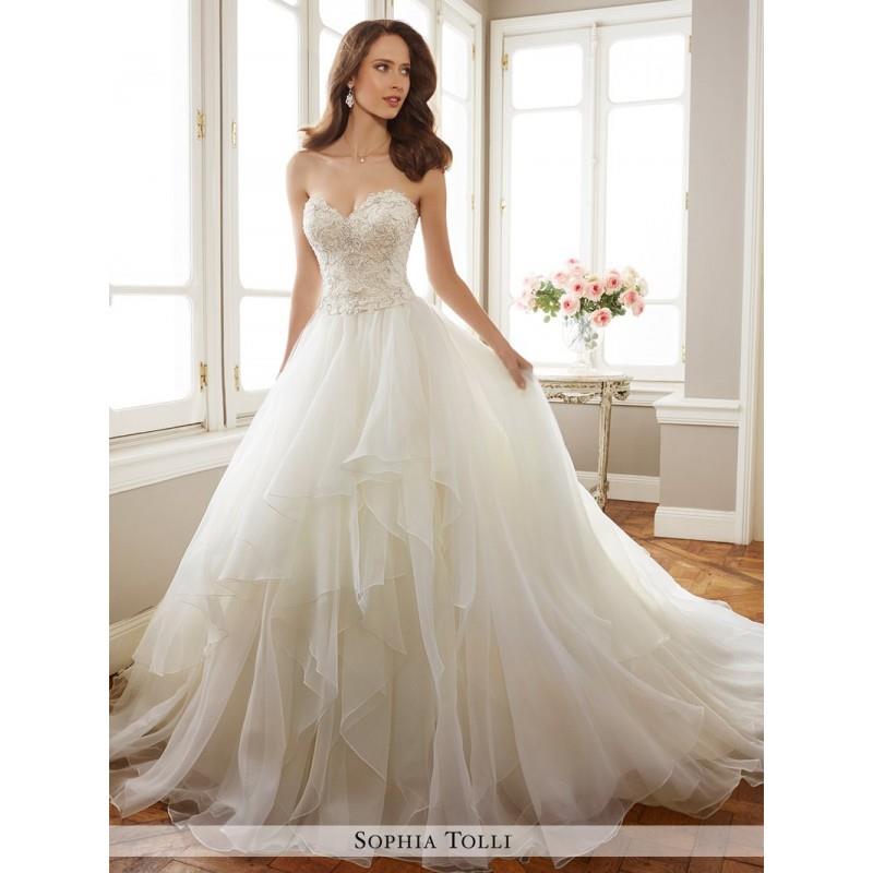 My Stuff, Sophia Tolli Y11716 Tropez Wedding Dress - A Line, Drop Waist Sophia Tolli Wedding Straple
