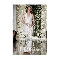 Reem Acra - Fall 2015 - Halter Lace Embroidered Wedding Dress Plunge Neck - Stunning Cheap Wedding D