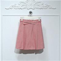 Vintage Fresh Solid Color Bow Floral Stripped Skirt - Lafannie Fashion Shop