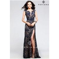 Faviana Glamour S7814 Lace Evening Gown - Brand Prom Dresses|Beaded Evening Dresses|Charming Party D