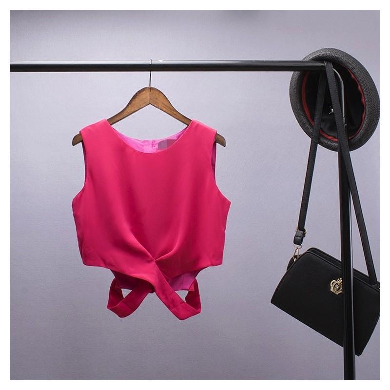 My Stuff, Sexy Hollow Out Slimming Sleeveless Crossed Straps Summer Crop Top Top Sleeveless Top - be