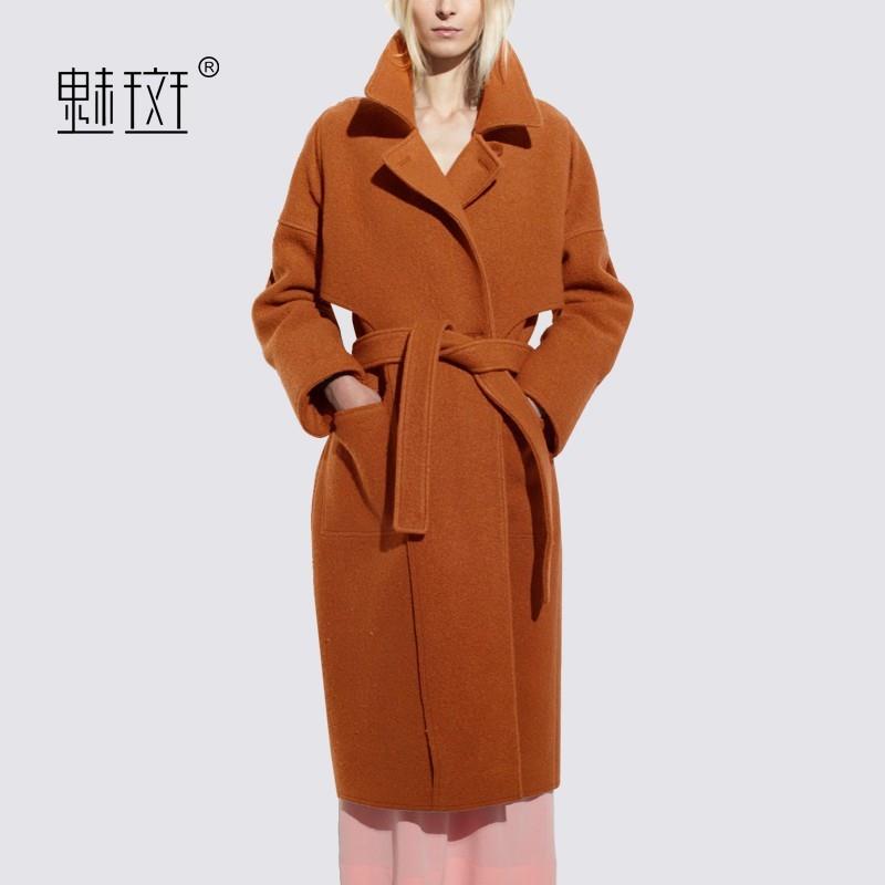 My Stuff, 2017 in winter new products women's solid color long wool coats women loose collar wool co