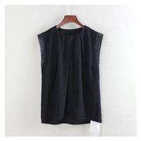 Vogue Simple Scoop Neck Sleeveless One Color Summer Top T-shirt - Lafannie Fashion Shop
