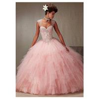Brilliant Tulle Sweetheart Neckline Ball Gown Quinceanera Dresses With Beadings & Rhinestones - over