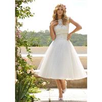 Voyage by Mori Lee 6749 Strapless Lace Tea Length Wedding Dress - Crazy Sale Bridal Dresses|Special