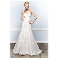 Style 1639 by Kenneth Winston - Floor length A-line Semi-Cathedral Lace Sleeveless Strapless Dress -