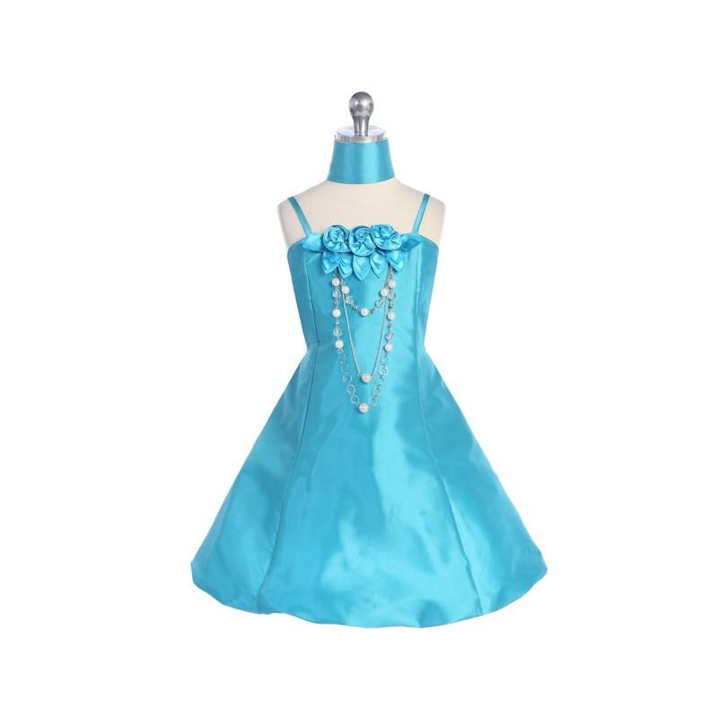My Stuff, Turquoise A-line Bubble Short Dress w/ Necklace Style: D3520 - Charming Wedding Party Dres