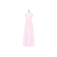 Candy_pink Azazie Nina - Scoop Floor Length Chiffon Illusion Dress - Simple Bridesmaid Dresses & Eas