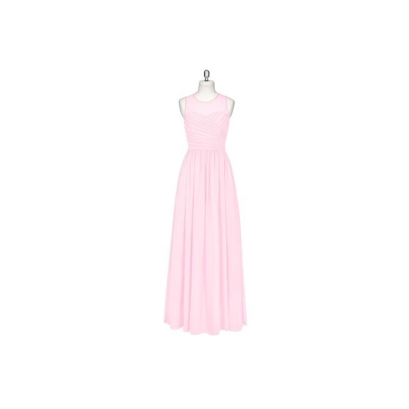 My Stuff, Candy_pink Azazie Nina - Scoop Floor Length Chiffon Illusion Dress - Simple Bridesmaid Dre