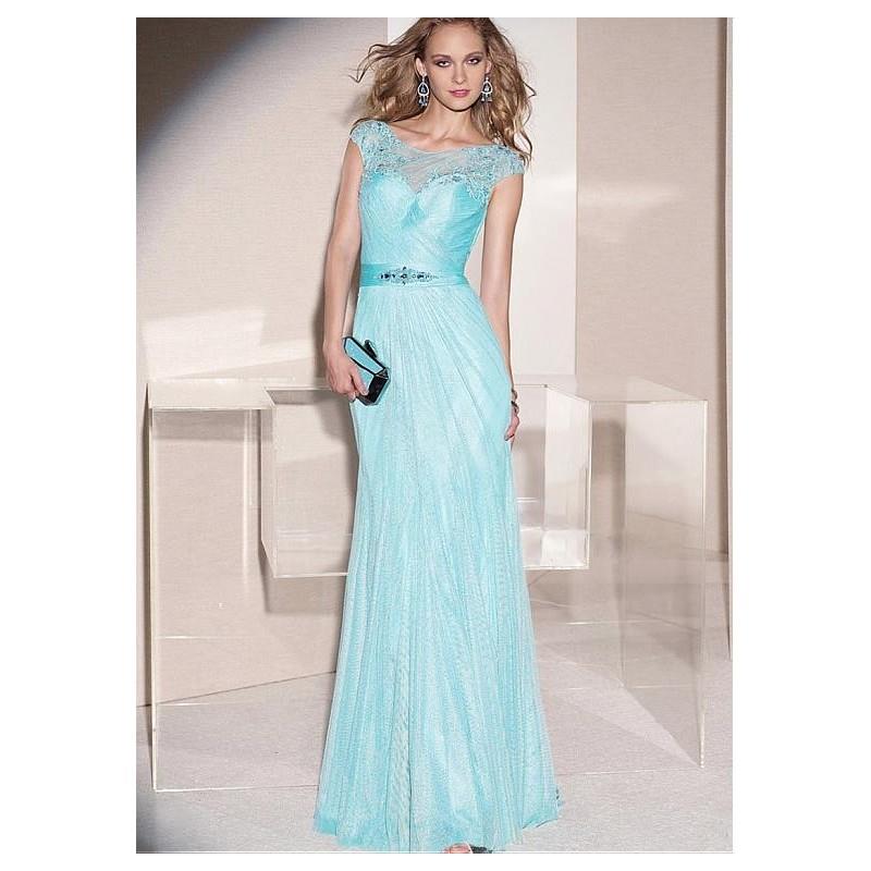 My Stuff, Chic Tulle Bateau Neckline Floor-length A-line Mother Of The Bride Dress - overpinks.com