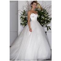 Legends Romona Keveza L6136 - Ball Gown Strapless Natural Floor Chapel Organza - Formal Bridesmaid D
