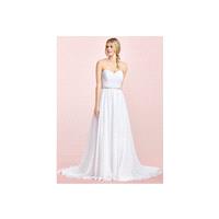 White Azazie Effie BG - Sweetheart Back Zip Chiffon Court Train Dress - Simple Bridesmaid Dresses &