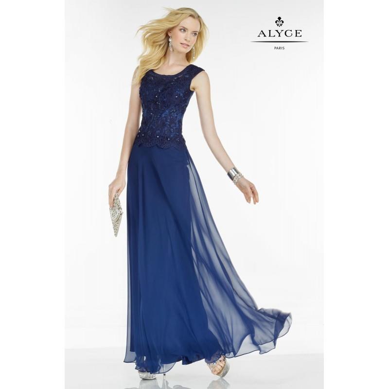 My Stuff, Alyce Black Label 5735 Chiffon Evening Dress with Lace - Brand Prom Dresses|Beaded Evening