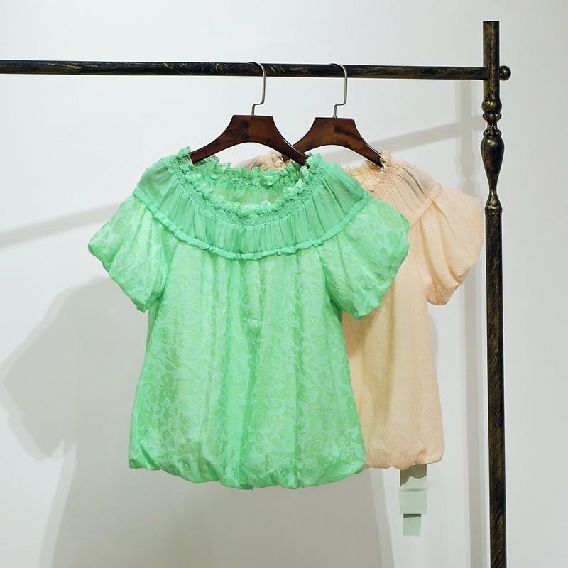 My Stuff, Agaric Fold Mulberry Silk Short Sleeves Top - Lafannie Fashion Shop