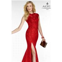 Red Mermaid Lace Slit Gown by Alyce Black Label - Color Your Classy Wardrobe