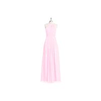 Candy_pink Azazie Abbey - Halter Chiffon Floor Length Strap Detail Dress - Simple Bridesmaid Dresses