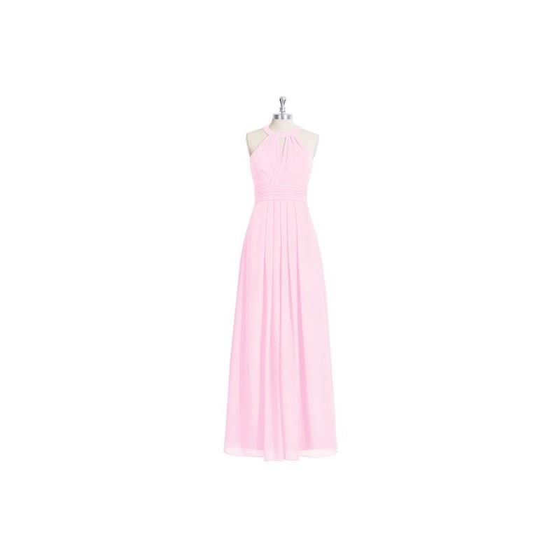 My Stuff, Candy_pink Azazie Abbey - Halter Chiffon Floor Length Strap Detail Dress - Simple Bridesma
