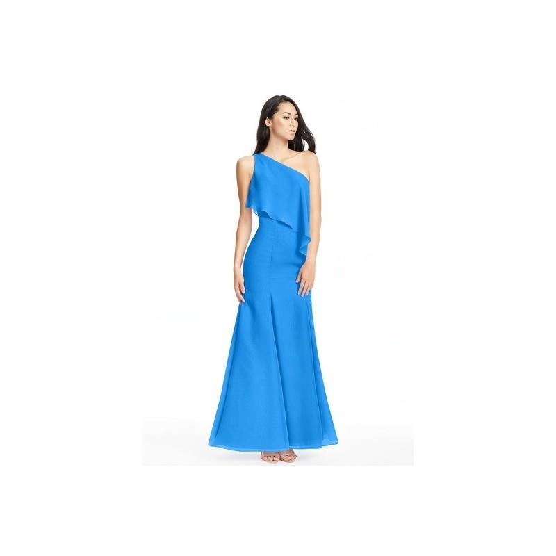 My Stuff, Ocean_blue Azazie Nadia - Floor Length Side Zip One Shoulder Chiffon Dress - Charming Brid