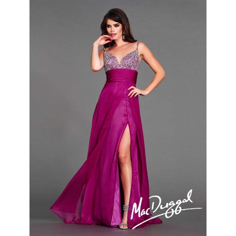 My Stuff, MacDuggal Flash 64430L V Neck Flowing Gown - Brand Prom Dresses|Beaded Evening Dresses|Cha
