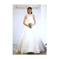 Angel Sanchez - Fall 2015 - Halter Neck Ball Gown Wedding Dress with Daisy Appliques - Stunning Chea