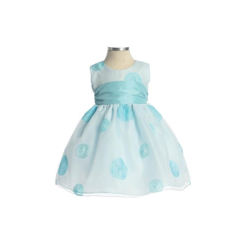 My Stuff, Light Blue Flower Girl Dress - Polka Dot Embroidered Organza Dress Style: D3010 - Charming