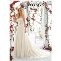 Morilee by Madeline Gardner/Voyage 6818 - A-Line Sweetheart Natural Floor Sweep Tulle Lace - Formal