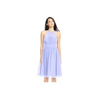 Lavender Azazie Yamilet - Knee Length Chiffon Illusion Halter Dress - Simple Bridesmaid Dresses & Ea
