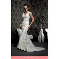 Impression - 10313 Spring 2015 Floor Length V-neck Mermaid Short sleeve Long - Formal Bridesmaid Dre