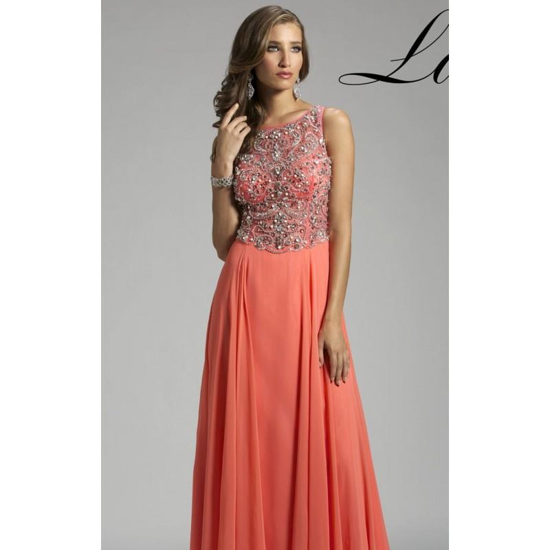 My Stuff, Coral Beaded Embellished Gown by Lara Designs - Color Your Classy Wardrobe