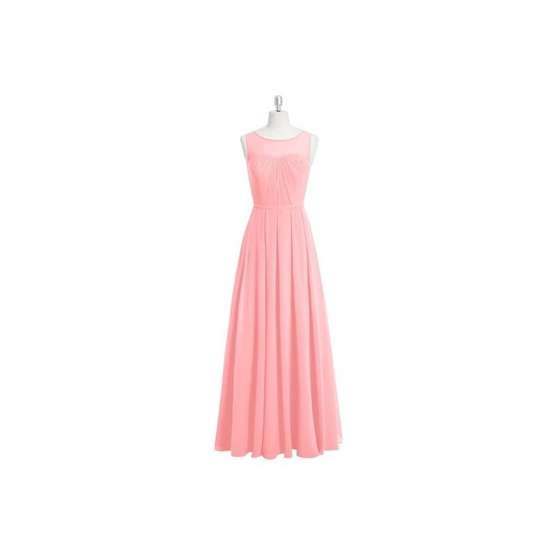 My Stuff, Flamingo Azazie Ambrosia - Keyhole Boatneck Floor Length Chiffon Dress - Simple Bridesmaid