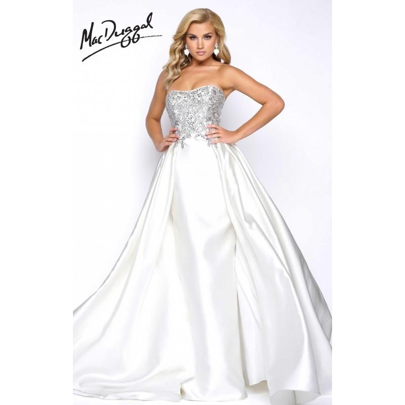 My Stuff, Ivory/Silver Mac Duggal 48498M - Ball Gowns Long Dress - Customize Your Prom Dress