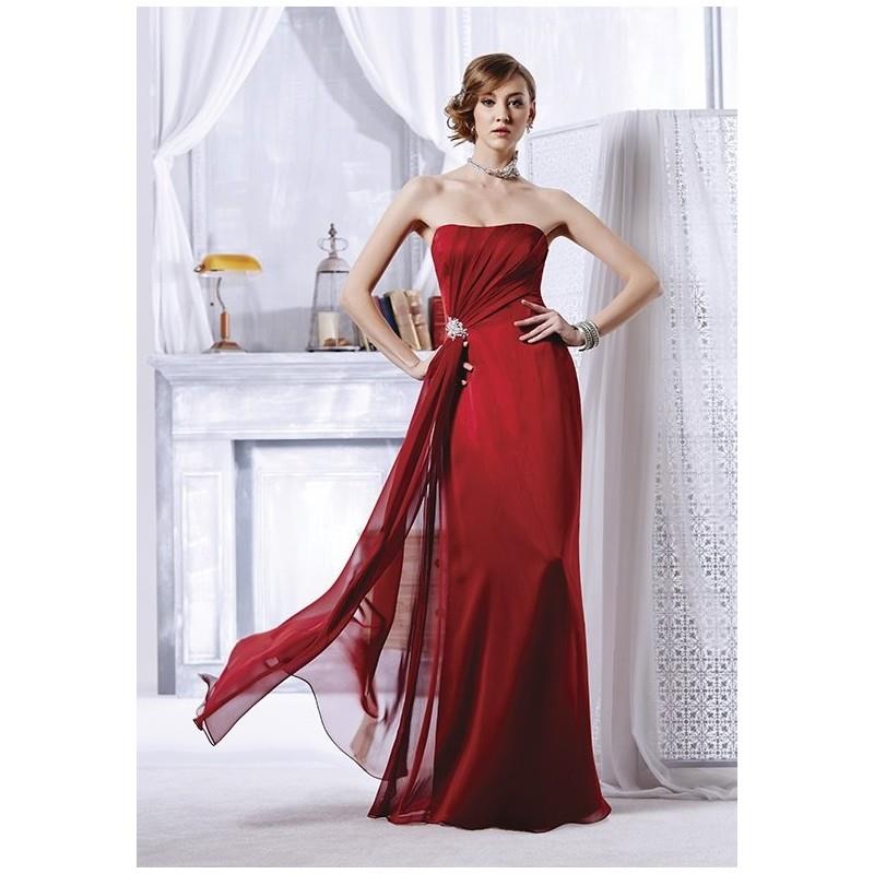 My Stuff, Belsoie L164011 - A-Line Red Strapless Chiffon Floor Asymmetric Ruching Plus Size Availabl