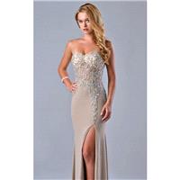 Beaded Slit Gown Dress by Nina Canacci 9045 - Bonny Evening Dresses Online