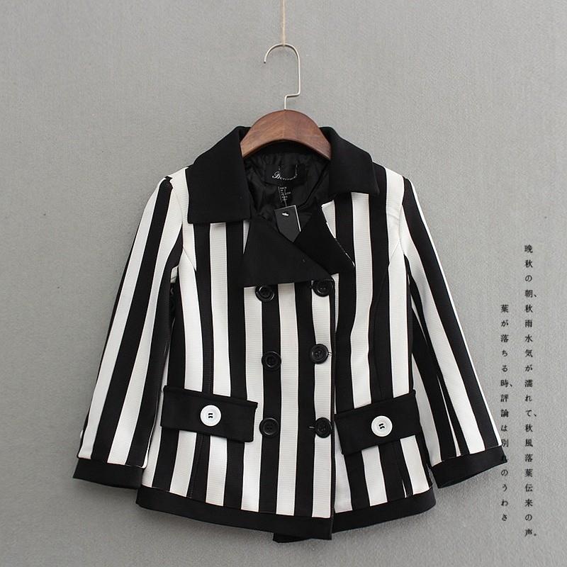 My Stuff, Slimming Long Sleeves Stripped Fall Suit Coat Jacket - Discount Fashion in beenono