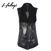Vogue Simple Slimming Polo Collar Zipper Up Wool One Color Fall Vest - Bonny YZOZO Boutique Store