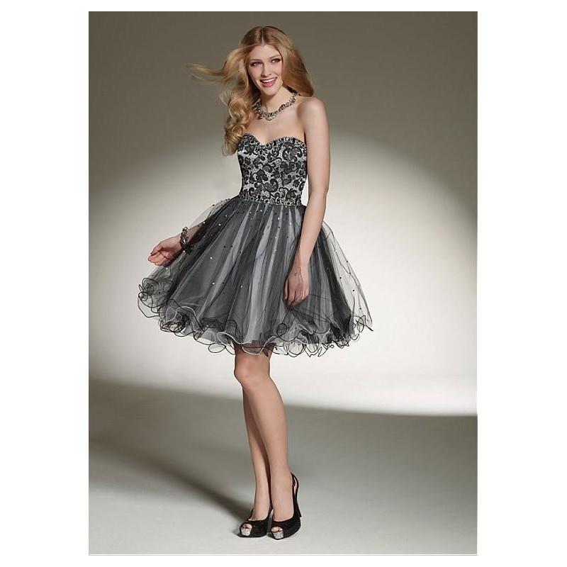 My Stuff, Amazing Lace & Tulle & Satin A-line Sweetheart Neck Raised Waist Homecoming Dress - overpi
