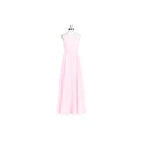 Candy_pink Azazie Melinda - Halter Strap Detail Floor Length Chiffon Dress - Simple Bridesmaid Dress