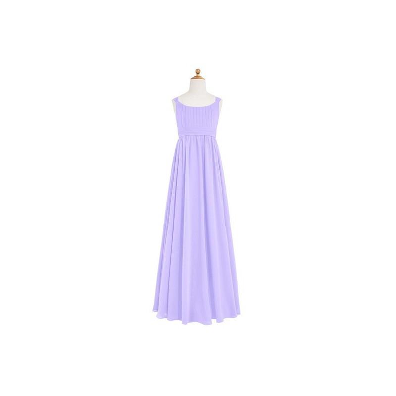 My Stuff, Lilac Azazie Tiana JBD - Scoop Bow/Tie Back Floor Length Chiffon Dress - Charming Bridesma