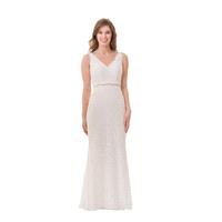 Bari Jay White 2066 Wedding Dress - 2 PC, Fit and Flare, Fitted Long V Neck Destination Wedding Bari