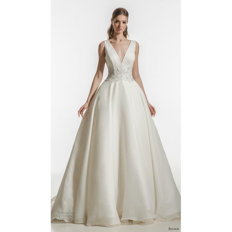 My Stuff, Jillian 2018 Loraine Sleeveless Chapel Train Ball Gown Simple Dress For Bride Chapel Train