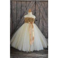 Rustic Wedding Burlap Hydrangea FLower girl tutu dress - Hand-made Beautiful Dresses|Unique Design C