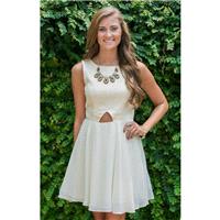 Ivory Exclusive 7035 - Chiffon Cut-outs Dress - Customize Your Prom Dress