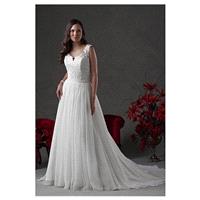 Fabulous Silk Like Chiffon Scoop Neckline A-line Wedding Dresses with Lace Appliques - overpinks.com