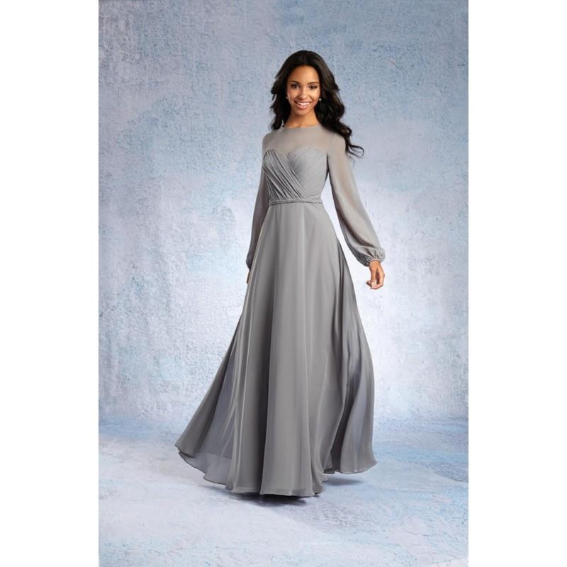 My Stuff, Alfred Angelo 7327L Long Sleeve Chiffon Bridesmaid Dress - Crazy Sale Bridal Dresses|Speci