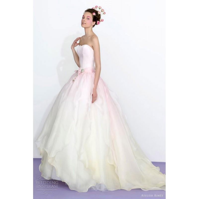 My Stuff, Atelier Aimée 2013 strapless ombre pink ivory wedding dress -  Designer Wedding Dresses|Co