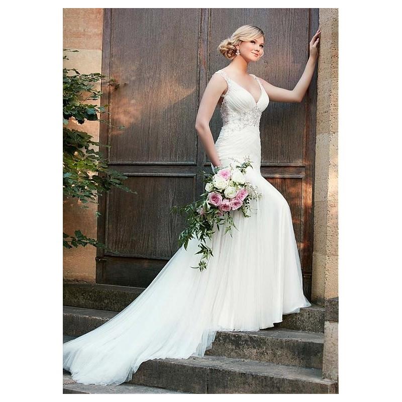My Stuff, Alluring Tulle V-neck Neckline Mermaid Wedding Dresses with Beaded Embroidery - overpinks.