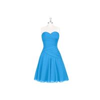 Ocean_blue Azazie Sofia - Sweetheart Knee Length Chiffon Back Zip Dress - Charming Bridesmaids Store