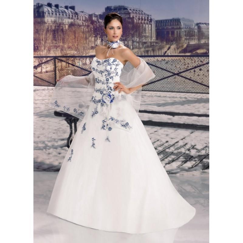 My Stuff, Miss Paris, 133-10 ivoire et bleu royal - Superbes robes de mariée pas cher | Robes En sol