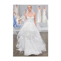 Monique Lhuillier - Spring 2015 - Riley Strapless Lace Ball Gown Wedding Dress with a Tiered Tulle S