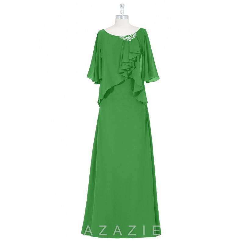 My Stuff, Garden_green Azazie Lucille MBD - Chiffon Scoop Back Zip Floor Length - Charming Bridesmai